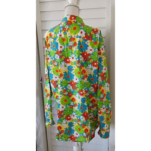 Jogal Unisex Long Sleeve Collared Floral Button Down Cotton Shirt XXL - Picture 4 of 8